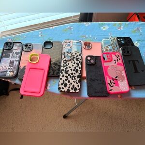 iPhone 14 Plus Stylish Pink and Black Phone Case
